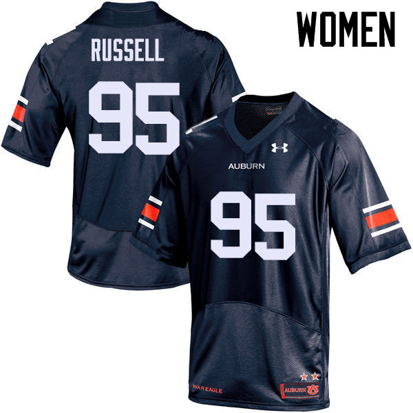 Women's Auburn Tigers #95 Dontavius Russell Navy College Stitched Football Jersey